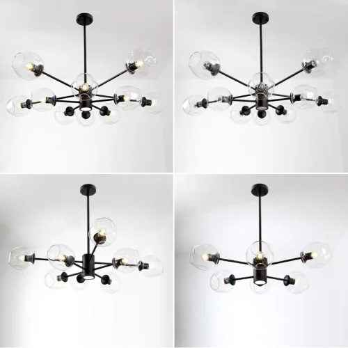 Люстра на штанге MARINE D85 Black/Transparent 193750-26 ImperiumLoft прозрачная на 8 ламп, основание чёрное в стиле современный Люстра на штанге MARINE D85 Black/Transparent 193750-26 ImperiumLoft прозрачная на 8 ламп, основание чёрное в стиле современный