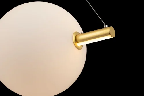Светильник подвесной LED Freccia MOD063PL-L30G3K Maytoni белый 1 лампа, основание золотое в стиле современный шар фото 3