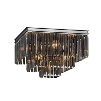 Люстра потолочная V5161-1/4+4+1PL Vitaluce серая чёрная на 9 ламп, основание чёрное в стиле современный классический 