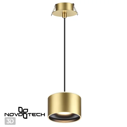 Светильник подвесной LED с переключателем цветовой температуры Giro 358966 Novotech бронзовый 1 лампа, основание бронзовое в стиле современный хай-тек встраиваемый фото 6