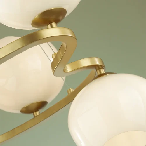 Люстра подвесная Waterlily 4873/5 Odeon Light белая на 5 ламп, основание золотое в стиле современный  фото 3