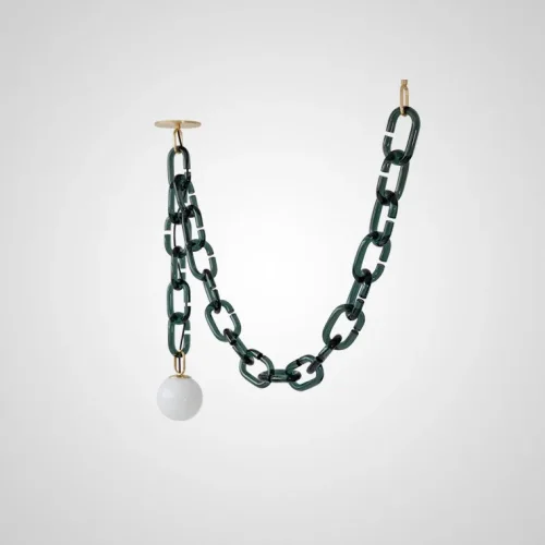 Светильник подвесной CHAIN 140602-26 ImperiumLoft белый на 1 лампу, основание зелёное в стиле современный 