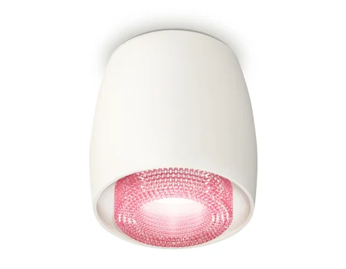 Светильник накладной Techno spot XS1141022 Ambrella light розовый белый 1 лампа, основание белое в стиле модерн хай-тек круглый