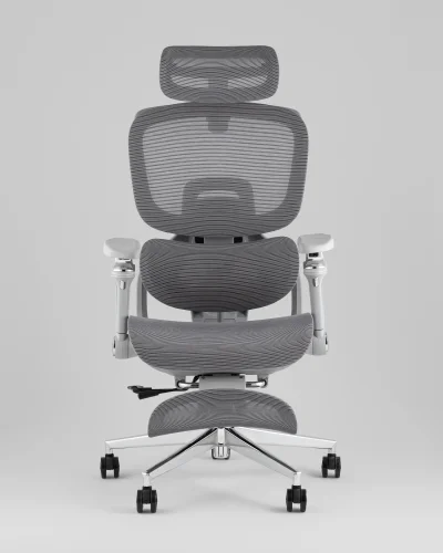 Кресло офисное топчэйрс Продиджи с оттоманкой, серый УТ000041698 Stool Group, серый/текстиль сетка, ножки/металл/хром, размеры - *1310**** фото 2 Кресло офисное топчэйрс Продиджи с оттоманкой, серый УТ000041698 Stool Group, серый/текстиль сетка, ножки/металл/хром, размеры - *1310**** фото 2