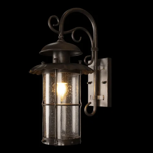 Настенный светильник Palermo 100015W LOFT IT уличный IP44 коричневый 1 лампа, плафон прозрачный в стиле кантри классический E27 фото 2