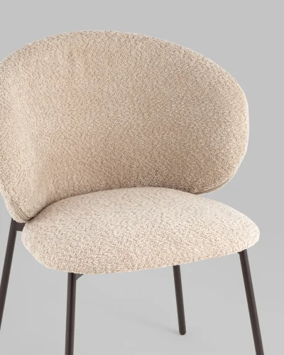 Стул Блейз букле капучино, каркас серо-коричневый УТ000039642 Stool Group, коричневый бежевый/букле, ножки/металл/чёрный, размеры - ***** фото 7