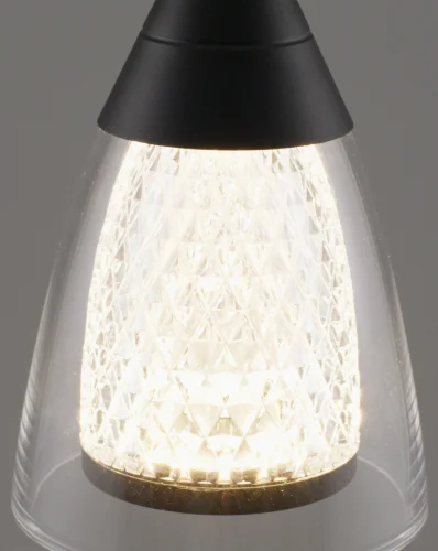 Светильник подвесной LED Leina V10869-PL Moderli прозрачный 1 лампа, основание чёрное в стиле современный  фото 4