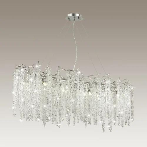 Люстра подвесная Banche 5004/12 Odeon Light прозрачная на 12 ламп, основание хром серебряное в стиле классический ветви фото 4