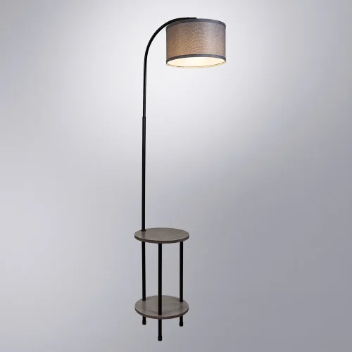 Торшер Combo A4055PN-1BK Arte Lamp со столиком серый 1 лампа, основание чёрное в стиле классический
 фото 2