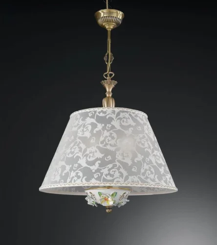 Люстра подвесная  L 9000/50 Reccagni Angelo белая на 3 лампы, основание античное бронза в стиле классический 