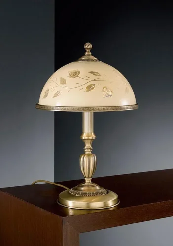 Настольная лампа P 6208 M Reccagni Angelo бежевая 1 лампа, основание античное бронза металл в стиле классический 