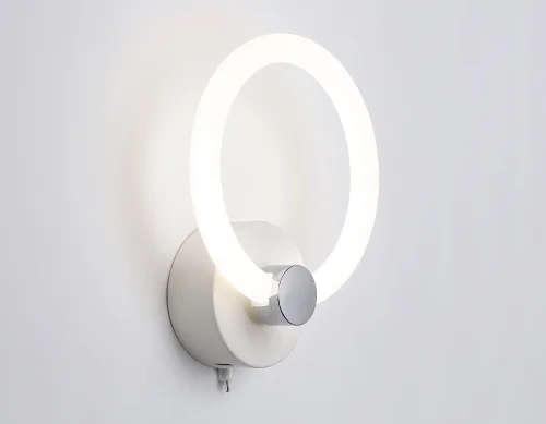 Бра LED FA3849 Ambrella light белый на 1 лампа, основание белое в стиле хай-тек современный кольца фото 2