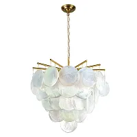 Люстра подвесная Лолли / Lolly 10492/600 Pearl LOFT IT белая на 6 ламп, основание бронзовое в стиле современный 