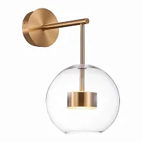 Бра LED Bopone SL1133.201.01 ST-Luce прозрачный 1 лампа, основание золотое в стиле современный шар