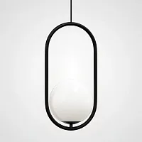 Светильник подвесной Matthew McCormick hoop 40 Black MILA Pendant 179964-22 ImperiumLoft белый 1 лампа, основание чёрное в стиле современный 