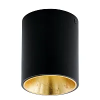 Светильник накладной LED POLASSO 94502 Eglo чёрный 1 лампа, основание чёрное золотое в стиле современный минимализм круглый