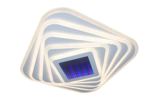 Люстра потолочная LED с пультом 81033/3C Natali Kovaltseva белая на 1 лампа, основание белое в стиле хай-тек с пультом квадраты фото 2
