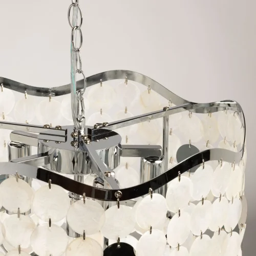 Люстра подвесная Эмилия 607015106 DeMarkt белая на 6 ламп, основание хром в стиле современный фото 10 Люстра подвесная Эмилия 607015106 DeMarkt белая на 6 ламп, основание хром в стиле современный фото 10