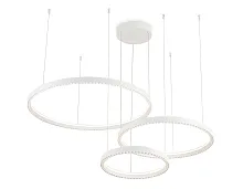 Люстра подвесная LED FL5881 Ambrella light белая на 1 лампа, основание белое в стиле современный хай-тек кольца