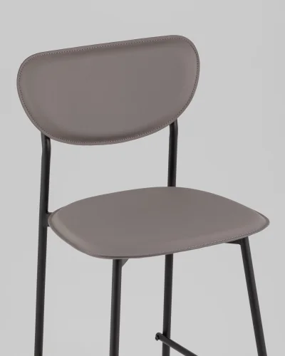 Стул барный Minnie, серый УТ000039218 Stool Group, серый/экокожа, ножки/металл/чёрный, размеры - ***** фото 8