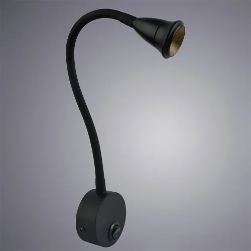 Бра с выключателем Twist LED A7603AP-1BK Arte Lamp чёрный на 1 лампа, основание чёрное в стиле современный гибкая ножка фото 2