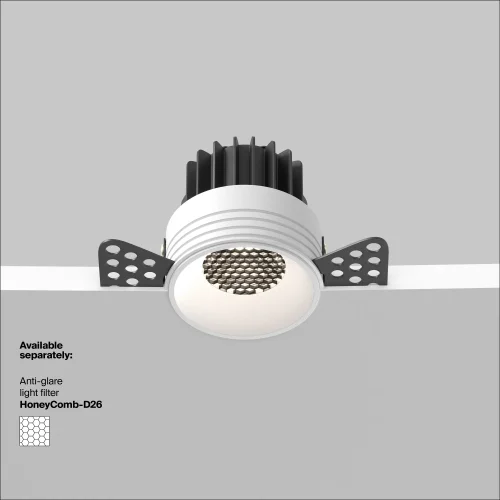 Светильник точечный LED Round DL058-7W3K-W Maytoni белый на 1 лампу, основание белое в стиле современный фото 14