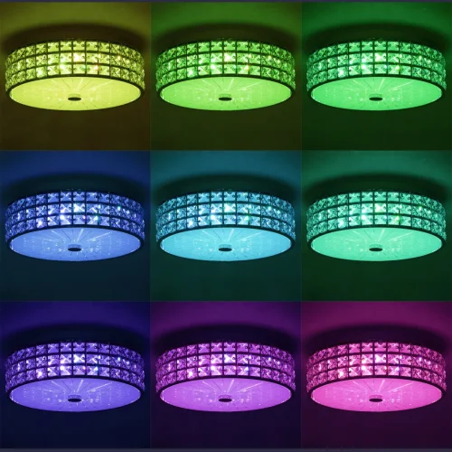 Люстра потолочная LED с пультом RGB Портал CL32413G1 Citilux прозрачная на 1 лампа, основание хром в стиле современный с пультом фото 10