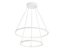 Люстра подвесная LED FL5505 Ambrella light белая на 1 лампа, основание белое в стиле хай-тек модерн кольца