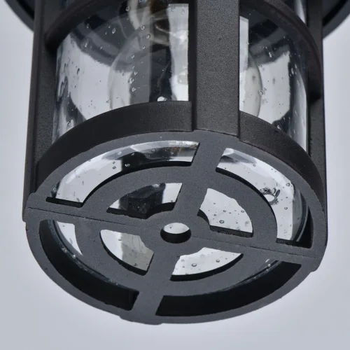 Подвесной светильник Телаур 806011001 DeMarkt уличный IP44 чёрный 1 лампа, плафон прозрачный в стиле кантри E27 фото 7