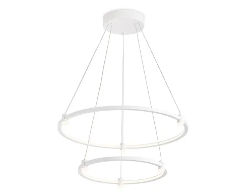 Люстра подвесная LED FL5505 Ambrella light белая на 1 лампу, основание белое в стиле современный хай-тек кольца