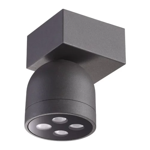Настенный светильник уличный LED Galeati 358113 Novotech уличный IP65 чёрный серый на 1 лампу, плафон чёрный серый в стиле современный LED