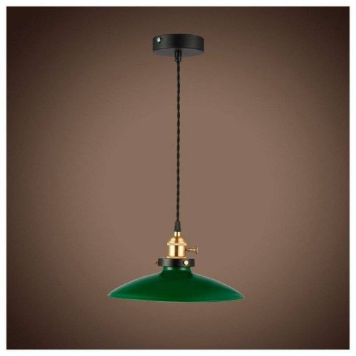 Светильник подвесной Лофт 057-943 Sun-Lumen зелёный 1 лампа, основание чёрное в стиле лофт 