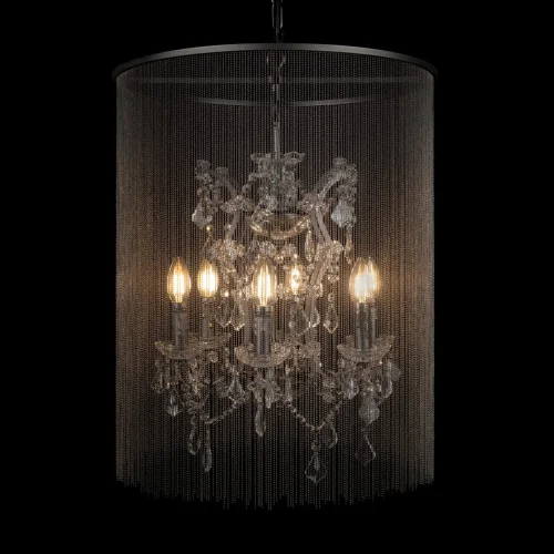 Люстра подвесная Vaille Crystal 10450/500 LOFT IT графит на 6 ламп, основание графит в стиле арт-деко цепочки фото 3