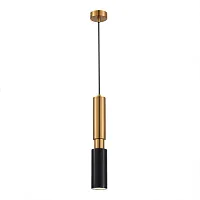 Светильник подвесной Prietti SL1192.343.01 ST-Luce латунь чёрный 1 лампа, основание латунь в стиле современный трубочки