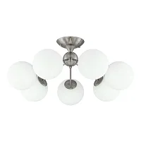 Люстра потолочная Томми CL102174 Citilux белая на 7 ламп, основание матовое хром в стиле современный шар
