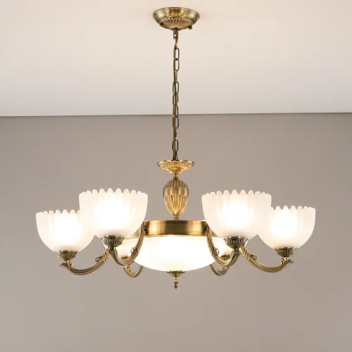 Люстра подвесная Севилья CL414193 Citilux белая на 6 ламп, основание бронзовое в стиле классический  фото 6