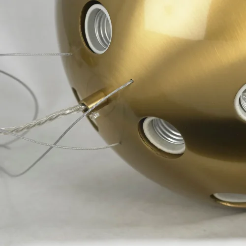 Светильник подвесной Haines LSP-8405 Lussole без плафона 36 ламп, основание матовое золото в стиле арт-деко современный молекула шар фото 3