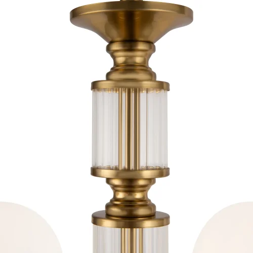 Люстра потолочная Bolas FR5185PL-06BS Freya белая на 6 ламп, основание латунь в стиле современный шар фото 5