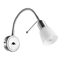 Бра c выключателем  LETTURA A7009AP-1SS Arte Lamp белый 1 лампа, основание матовое серебро в стиле современный гибкая ножка