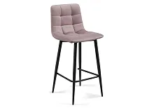 Полубарный стул Чилли К розовый / черный 511411 Woodville, розовый/велюр, ножки/металл/чёрный, размеры - ****430*420