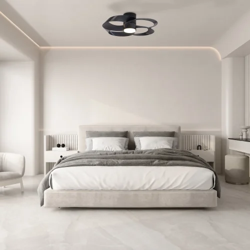 Люстра c вентилятором LED Rose 8706 Mantra чёрная на 1 лампу, основание чёрное в стиле современный с пультом фото 4