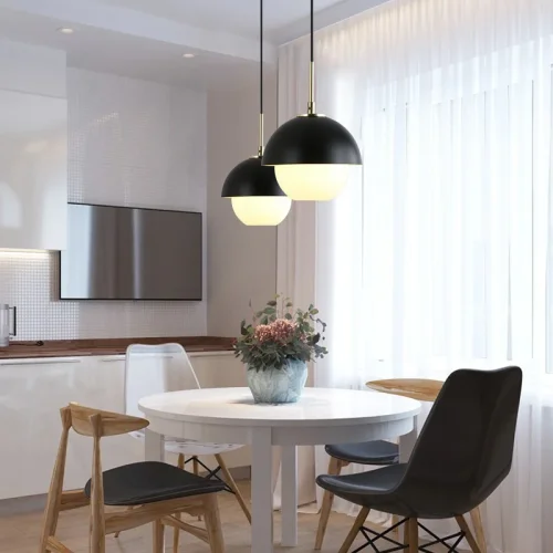 Светильник подвесной OLVE 140908-26 ImperiumLoft белый на 1 лампу, основание латунь в стиле скандинавский фото 6 Светильник подвесной OLVE 140908-26 ImperiumLoft белый на 1 лампу, основание латунь в стиле скандинавский фото 6