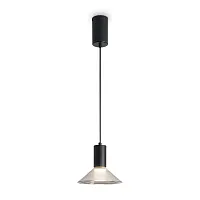 Светильник подвесной LED Lake FR6179PL-L6B Freya серый чёрный на 1 лампу, основание чёрное в стиле современный 