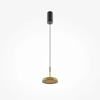 Светильник подвесной LED El MOD041PL-L15G3K Maytoni золотой 1 лампа, основание чёрное в стиле современный минимализм 