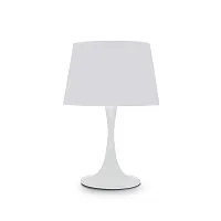 Настольная лампа LONDON TL1 BIG BIANCO Ideal Lux белая на 1 лампу, основание белое металл в стиле современный 
