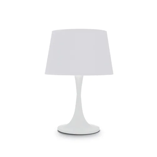 Настольная лампа LONDON TL1 BIG BIANCO Ideal Lux белая на 1 лампу, основание белое металл в стиле современный 