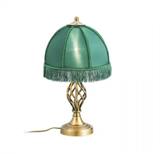 Настольная лампа Базель CL407802 Citilux зелёная 1 лампа, основание бронзовое металл в стиле классический кантри 