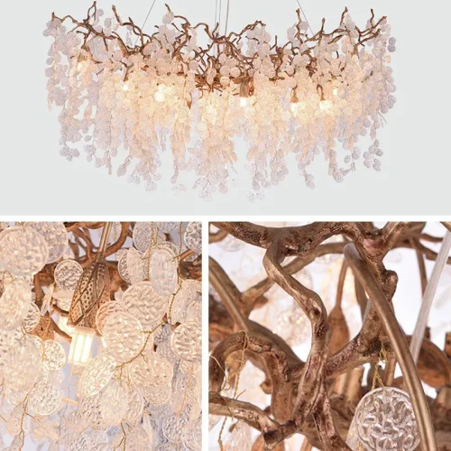 Люстра подвесная Fairytree 144169-22 ImperiumLoft белая на 15 ламп, основание латунь в стиле современный арт-деко  фото 5