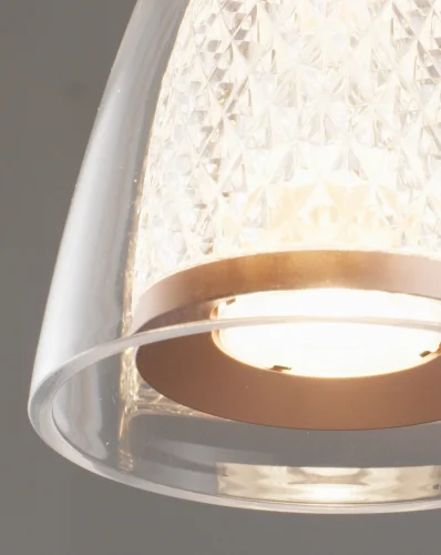 Светильник подвесной LED Leina V10870-PL Moderli прозрачный 1 лампа, основание коричневое в стиле современный  фото 4