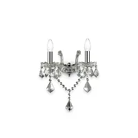 Бра FLORIAN AP2 CROMO Ideal Lux без плафона на 2 лампы, основание прозрачное хром в стиле классический 